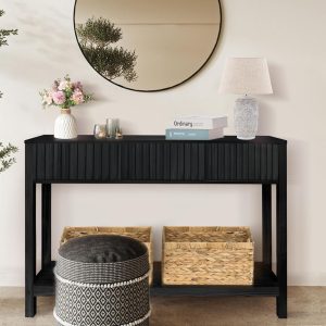 Boho Black Console Table