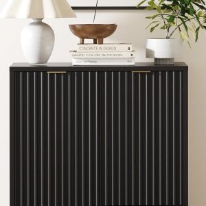 Jasper Black Fluted Cabinet